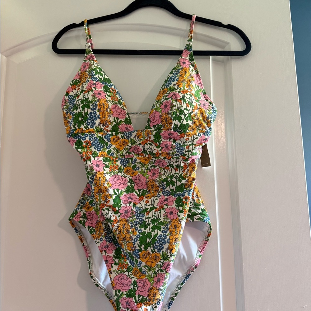 J.Crew x Liberty Floral One-Piece Swimsuit NWT | Plunge V Neck | Sz 8